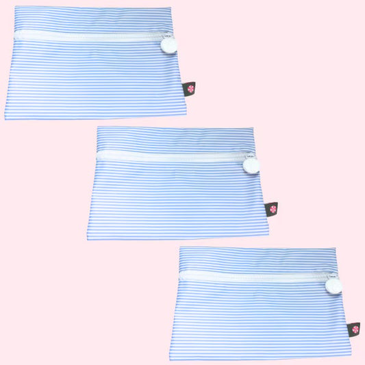 Baby Blue Preppy Stripe Cosmo Bag