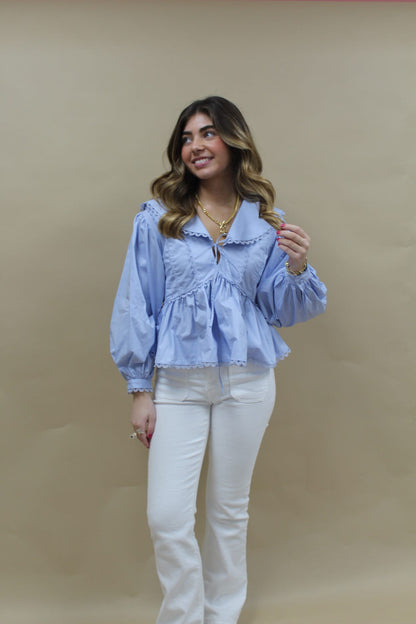 Easy Like Sunday Blue Blouse