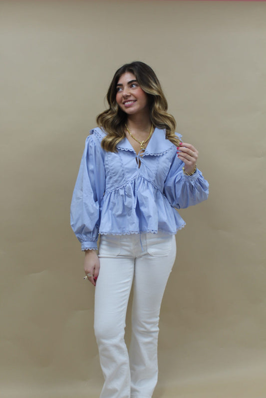Easy Like Sunday Blue Blouse