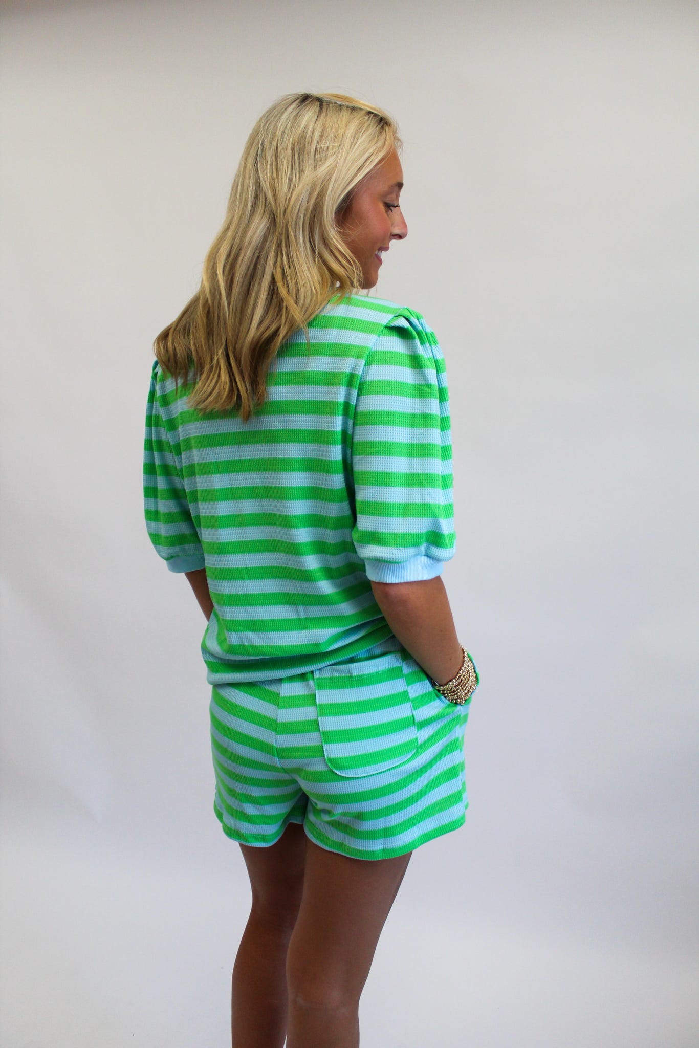 Laguna Blues Stripe Shorts Set