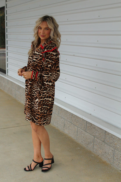 Back for More Red Animal Print Dress