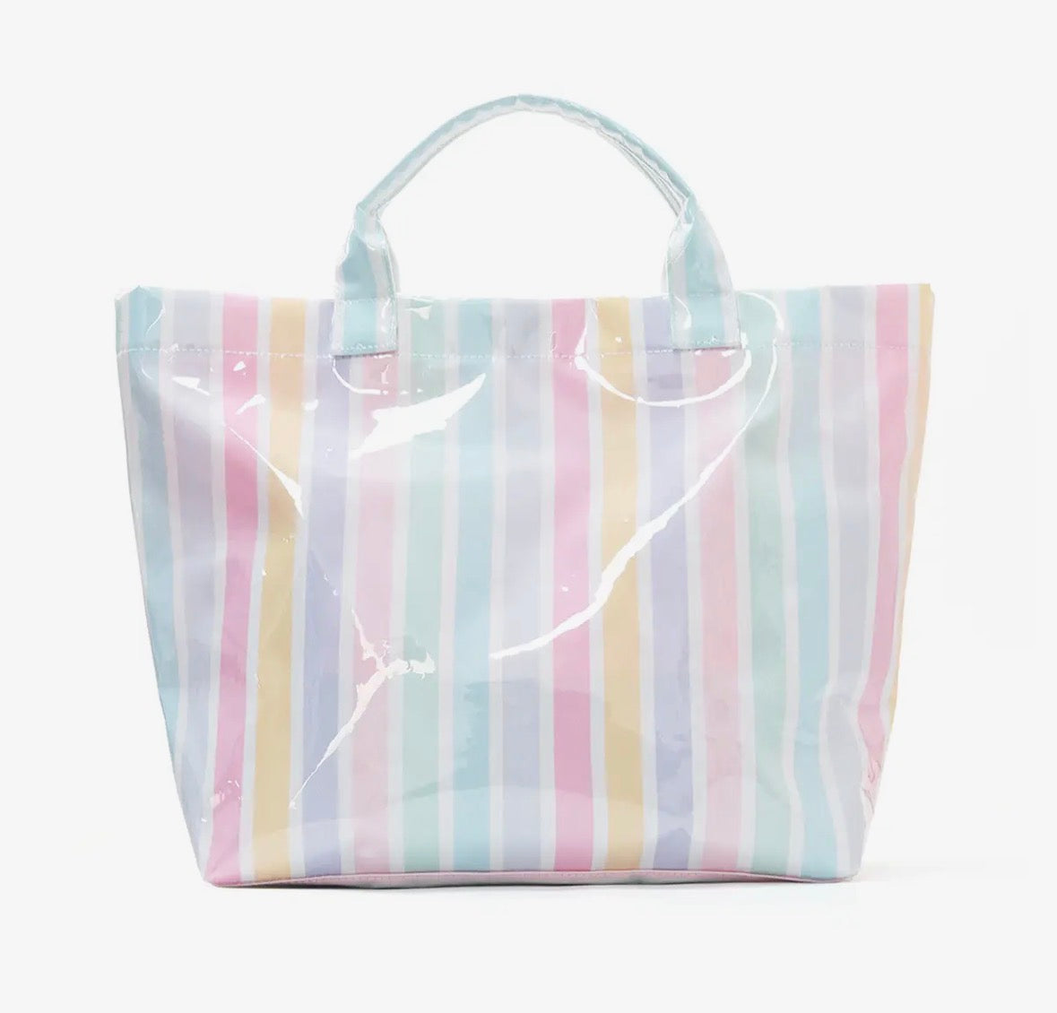Colorblock Striped Tote Bag - Waterproof Beach Bag