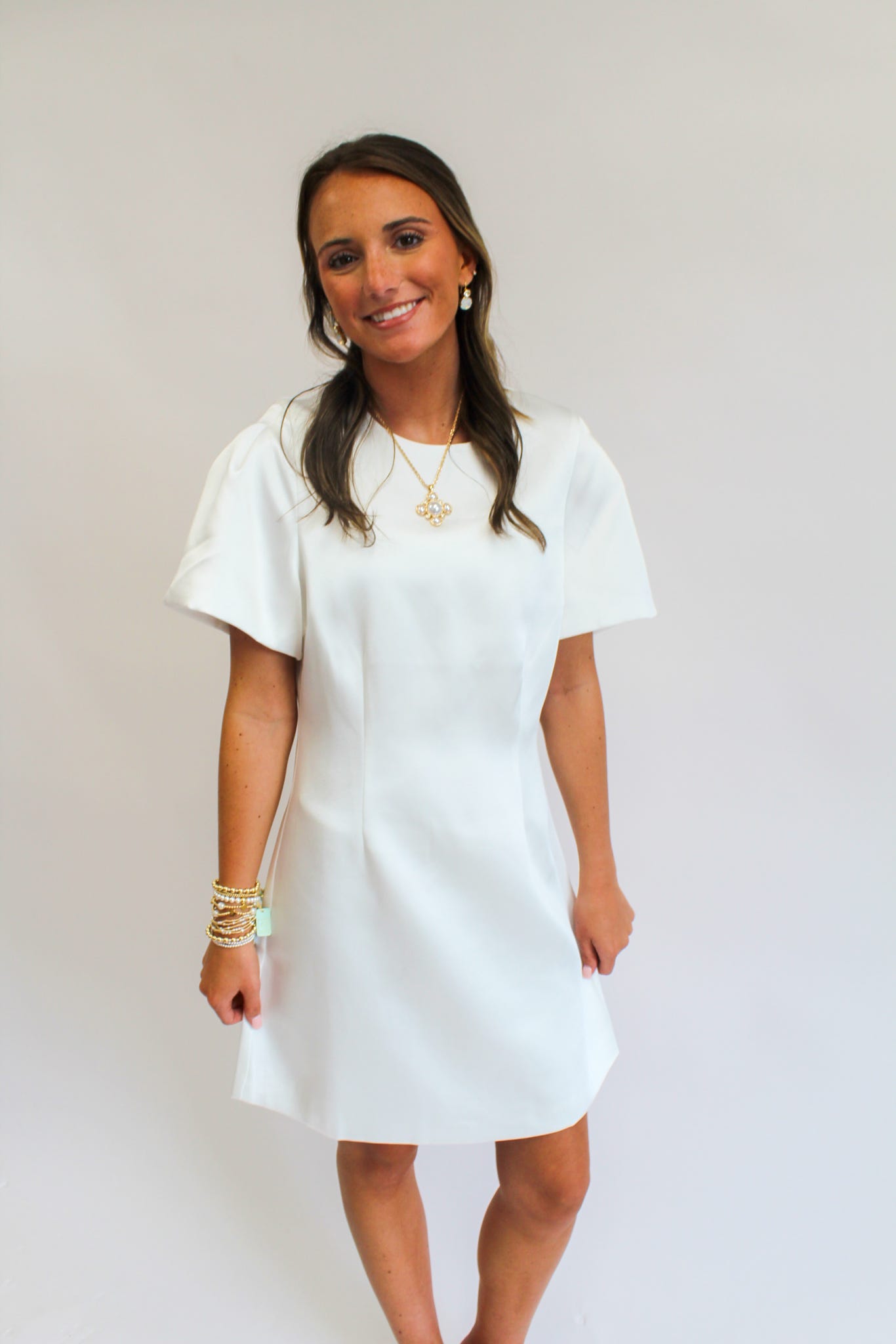 Sweet Moments Satin Puff Sleeve Mini Dress