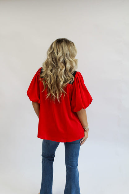 Everyday Favorite Top- Red/Black