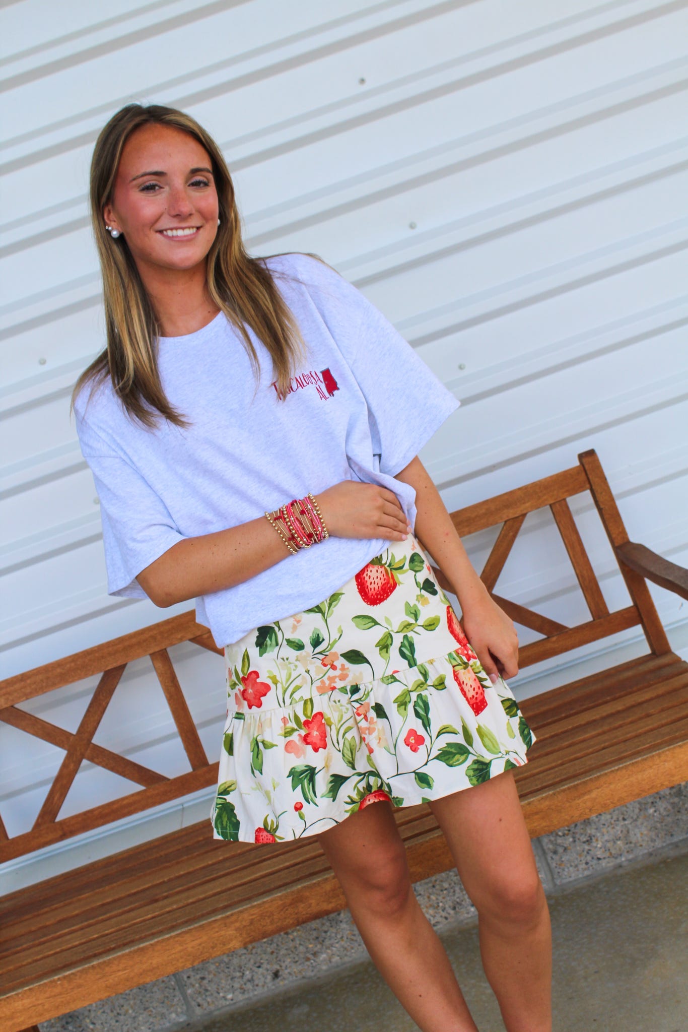 Berry Me Strawberry's and Cream Mini Skirt
