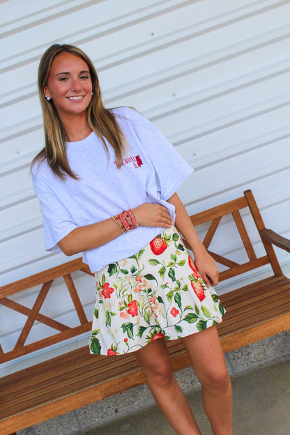 Berry Me Strawberry's and Cream Mini Skirt
