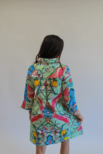 Mint Chinois Shirt Dress Short