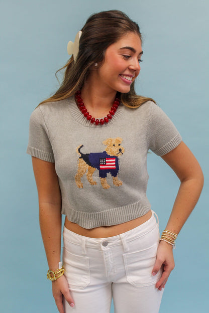 Jax with Flag Sweater