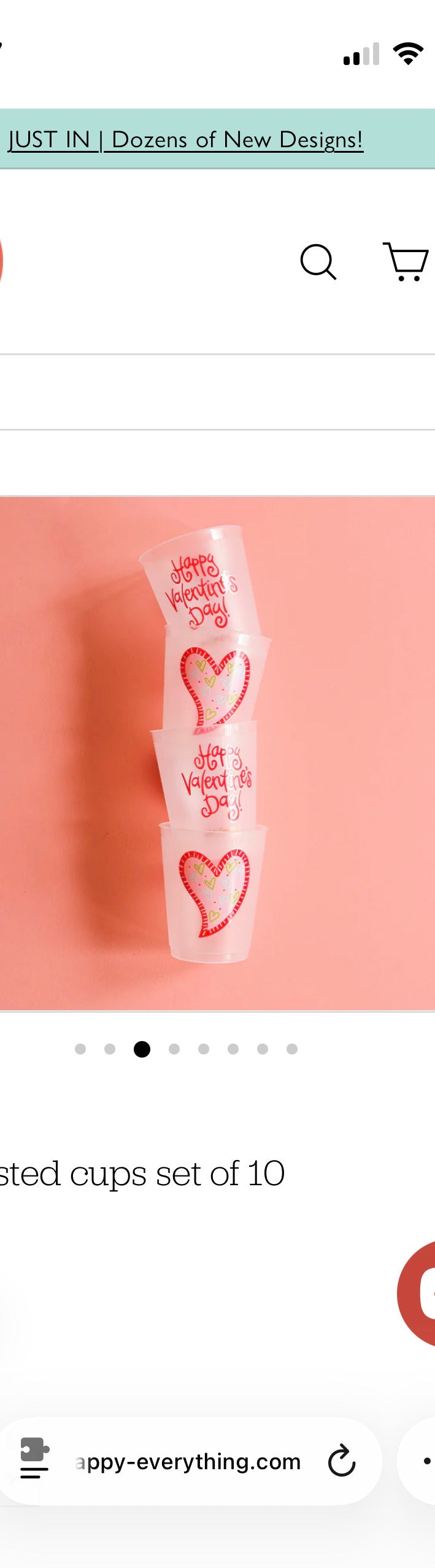Heart Frosted Cups Set of 10