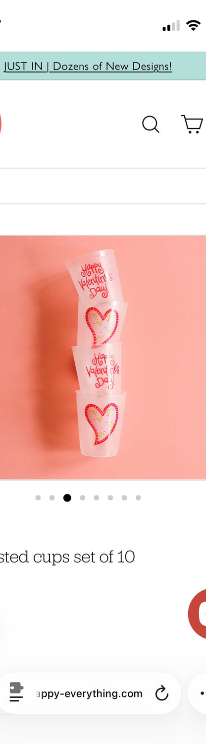 Heart Frosted Cups Set of 10