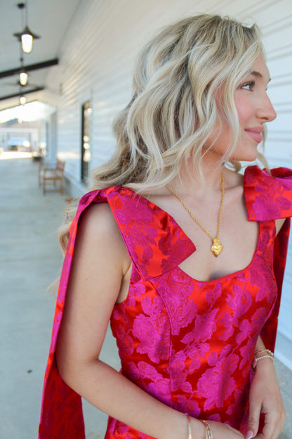 Majestic Roses A Line Mini Dress