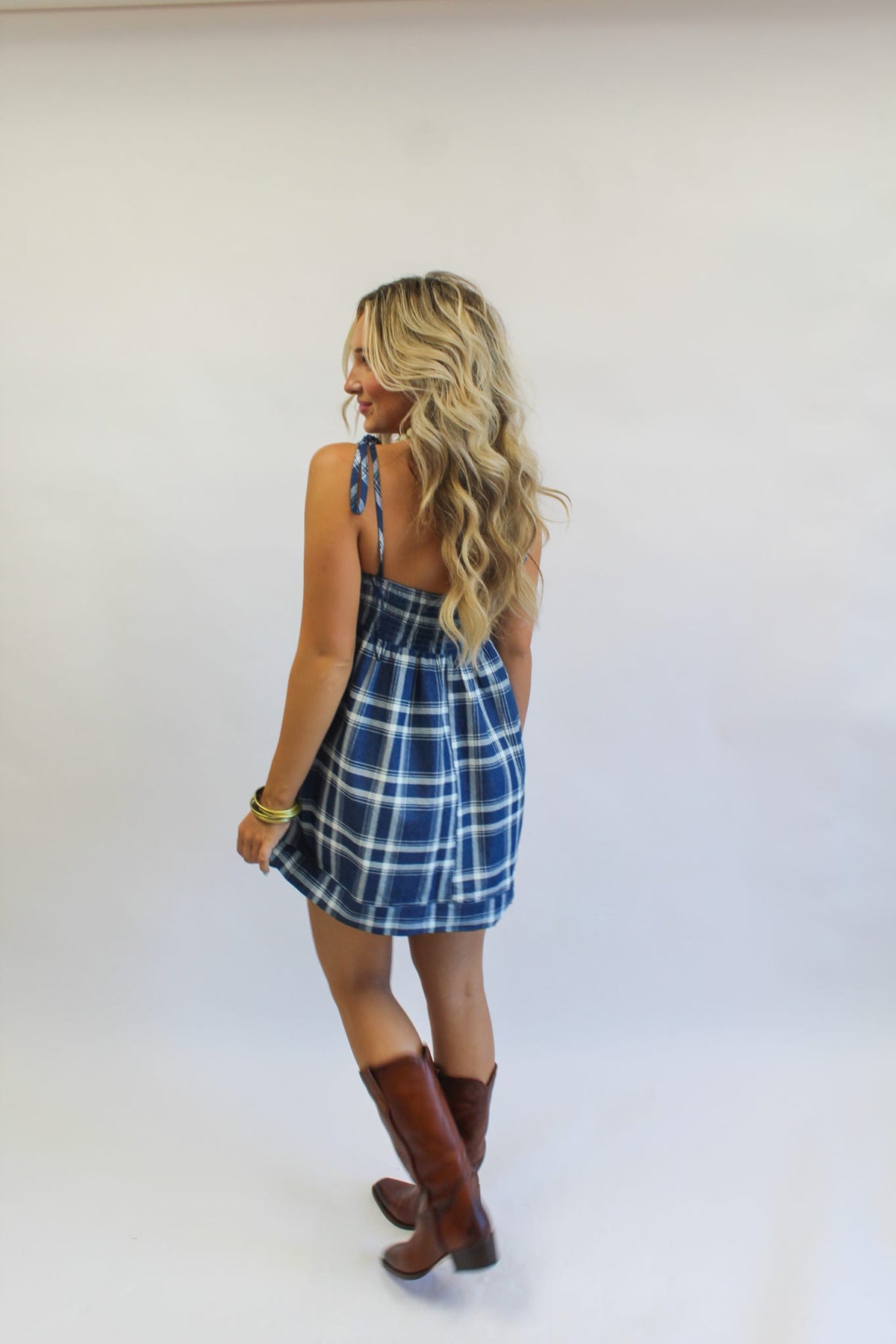 Punting Time Plaid Mini Dress