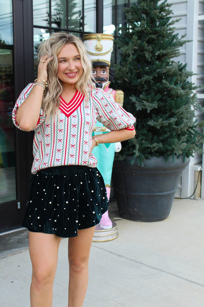 Faith In A Bow Ivory Sweater