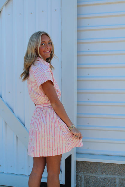 Sugarcane Stripe Mini Dress