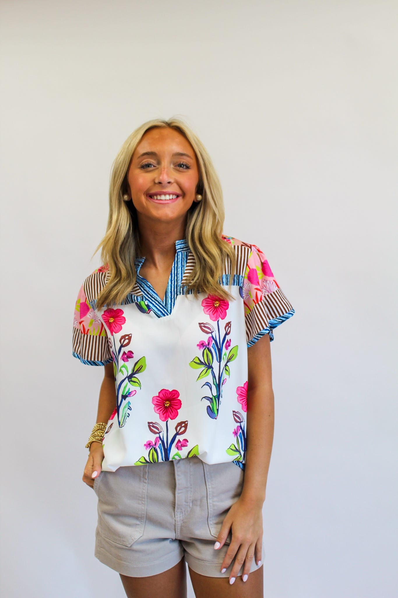 Pop Art Floral Blouse