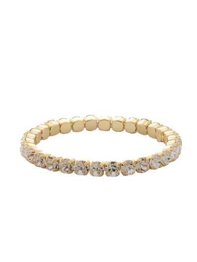 Mini Sienna Stretch Bracelet - Bright Gold / Crystal