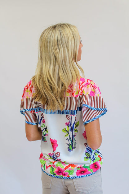 Pop Art Floral Blouse