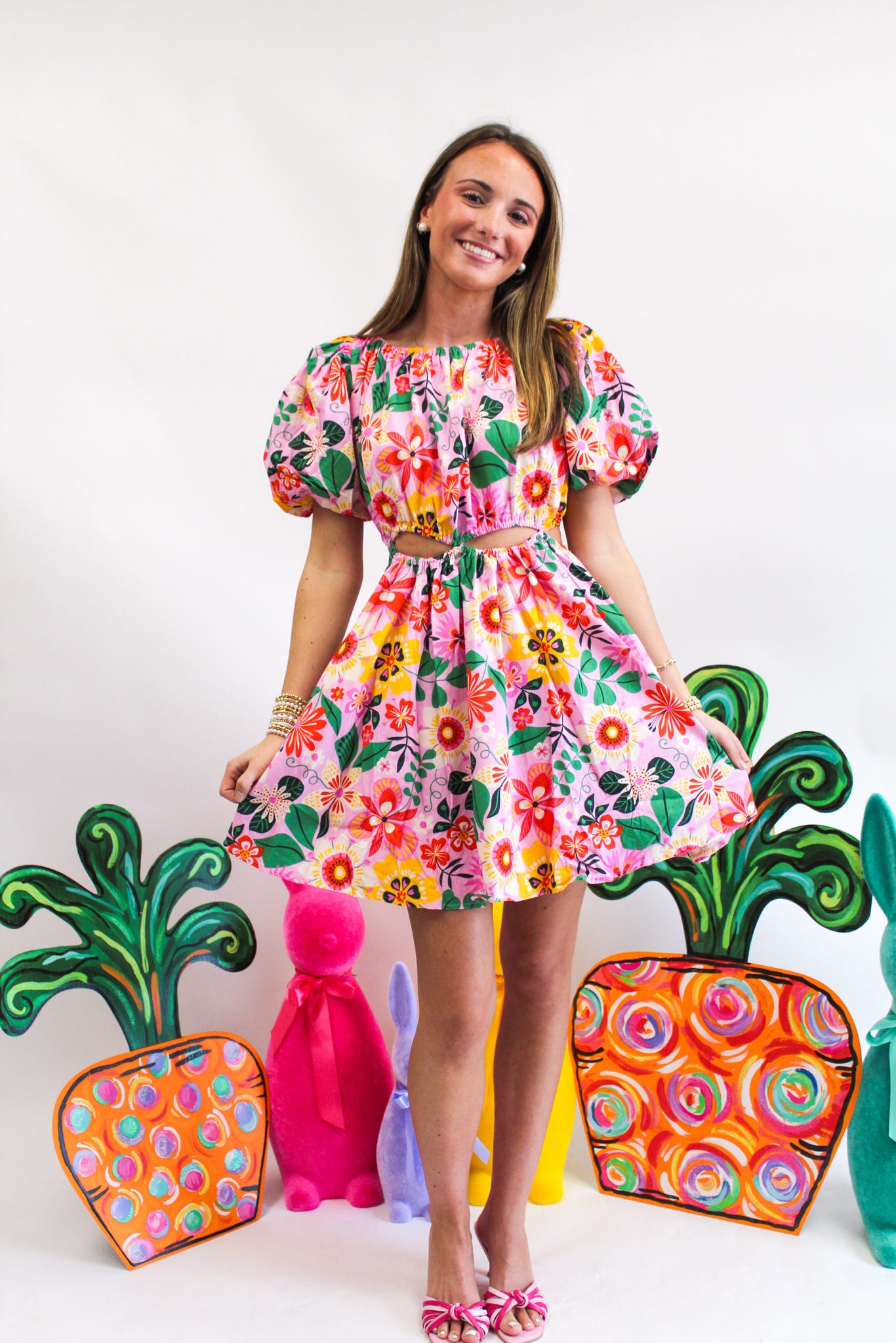 Annie Floral Pop Mini Dress