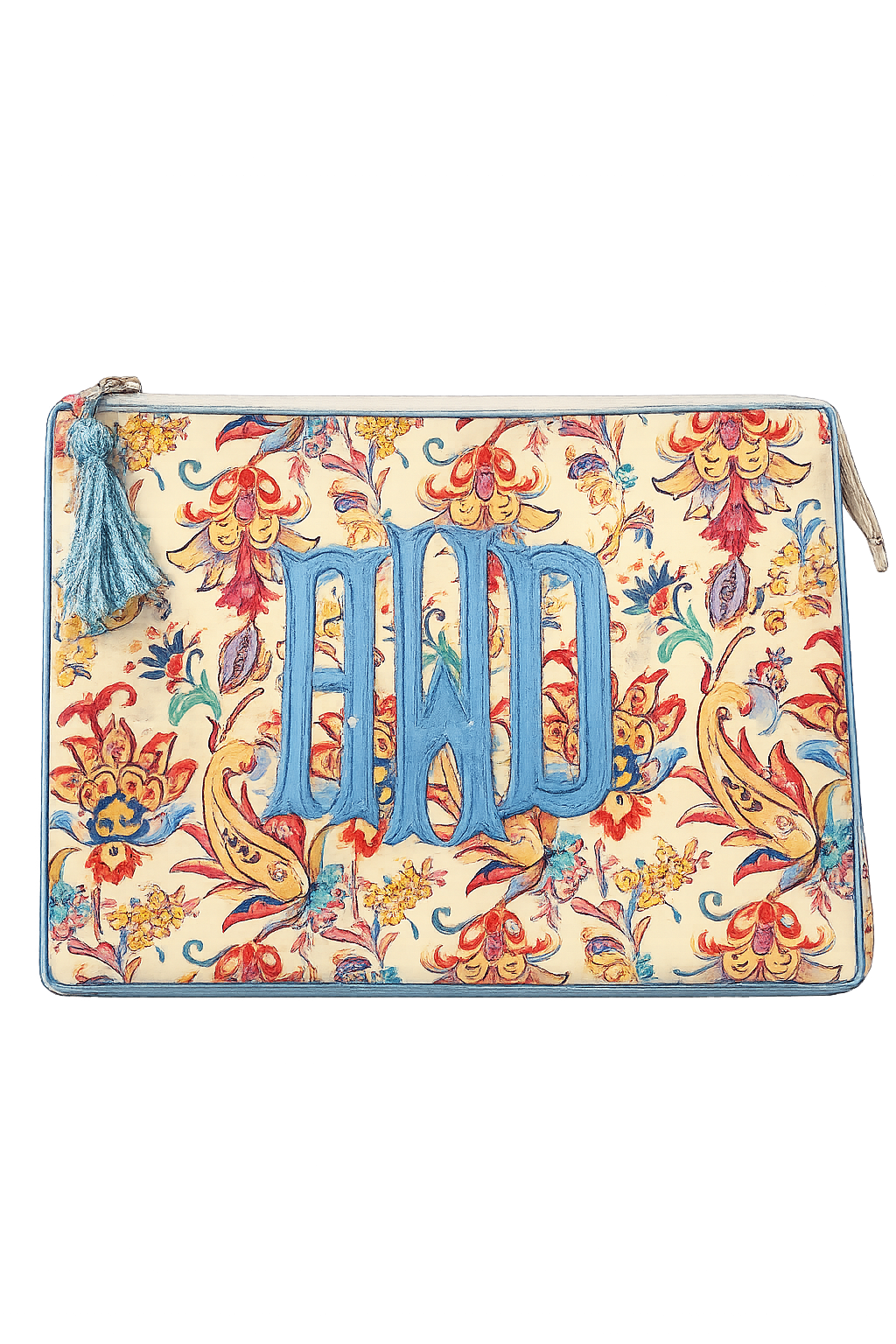 Carolina Paisley Large Monogrammed Clutch Bag