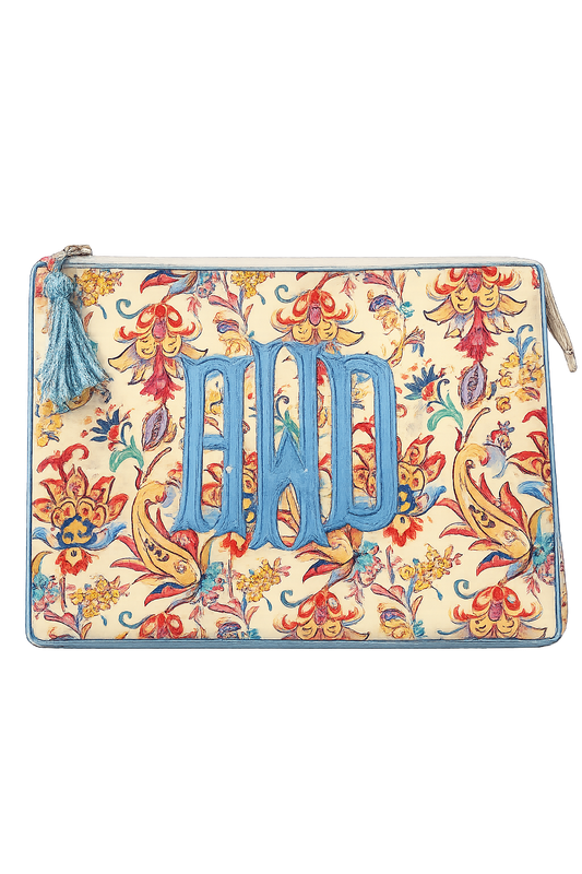 Carolina Paisley Large Monogrammed Clutch Bag