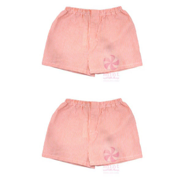 Orange Seersucker Shorts 3T