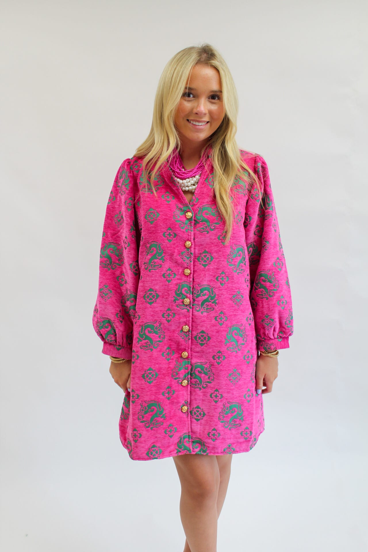 Gypsy Garden Dress- Pink/Green