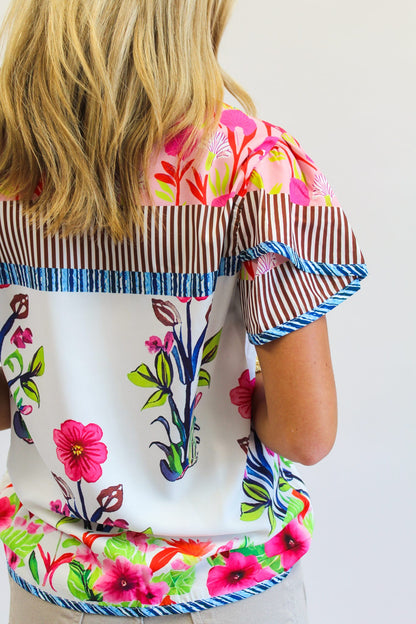 Pop Art Floral Blouse