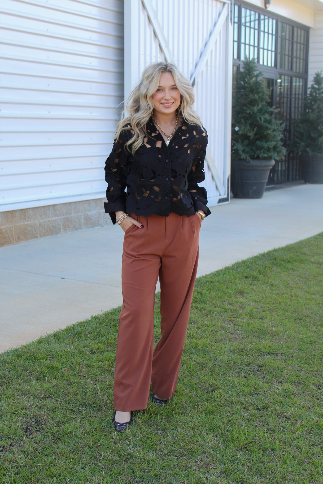 Midday Latte Pleated Pants
