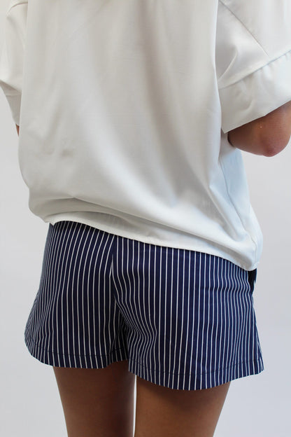 Flirt Alert Navy Stripe Skort