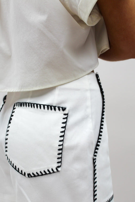 Sailmaker Stitch Shorts - White