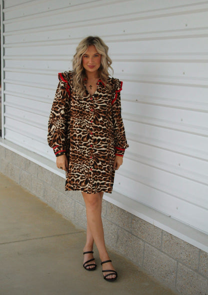 Back for More Red Animal Print Dress