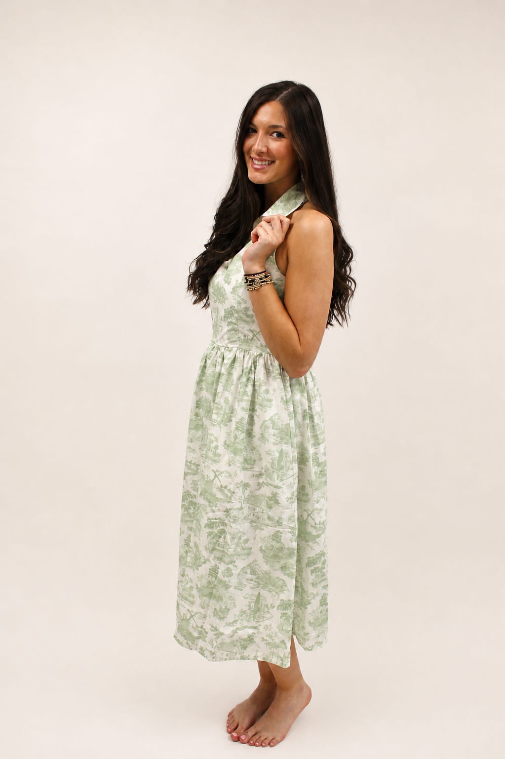 Piper Halter Dress - Green