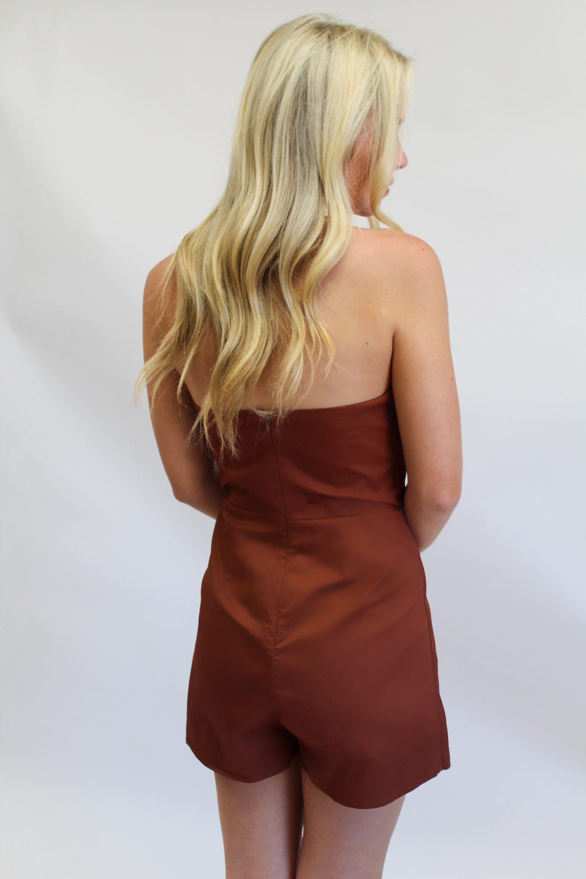 Cocoa Cascade Strapless Romper