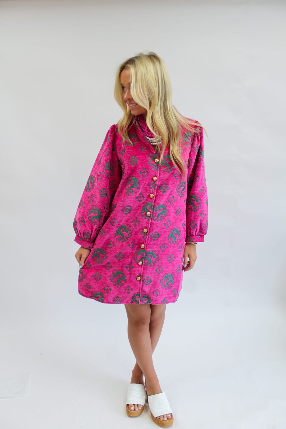 Gypsy Garden Dress- Pink/Green
