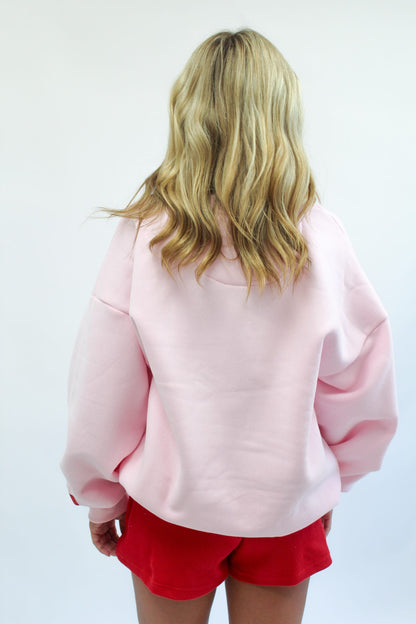 Lulu Mac Pink with Red Gingham Sweatshirt