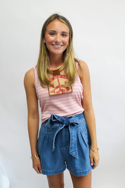 Pink Lemonade Stripe Tank Top