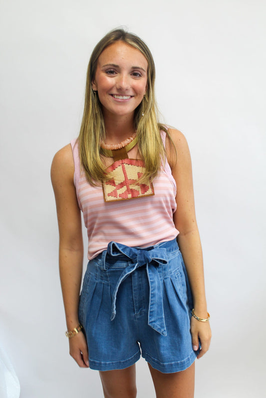 Pink Lemonade Stripe Tank Top