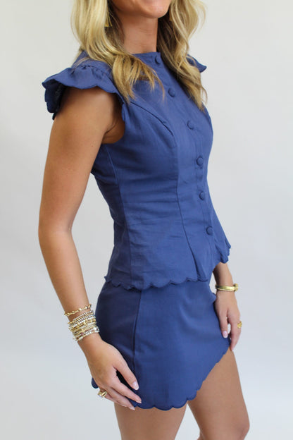Navy Daydream Mini Skort Set