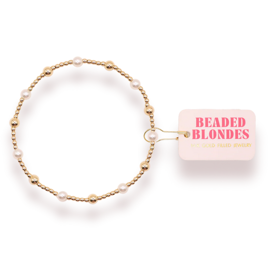 June Pearl and Gold Alternating Ring