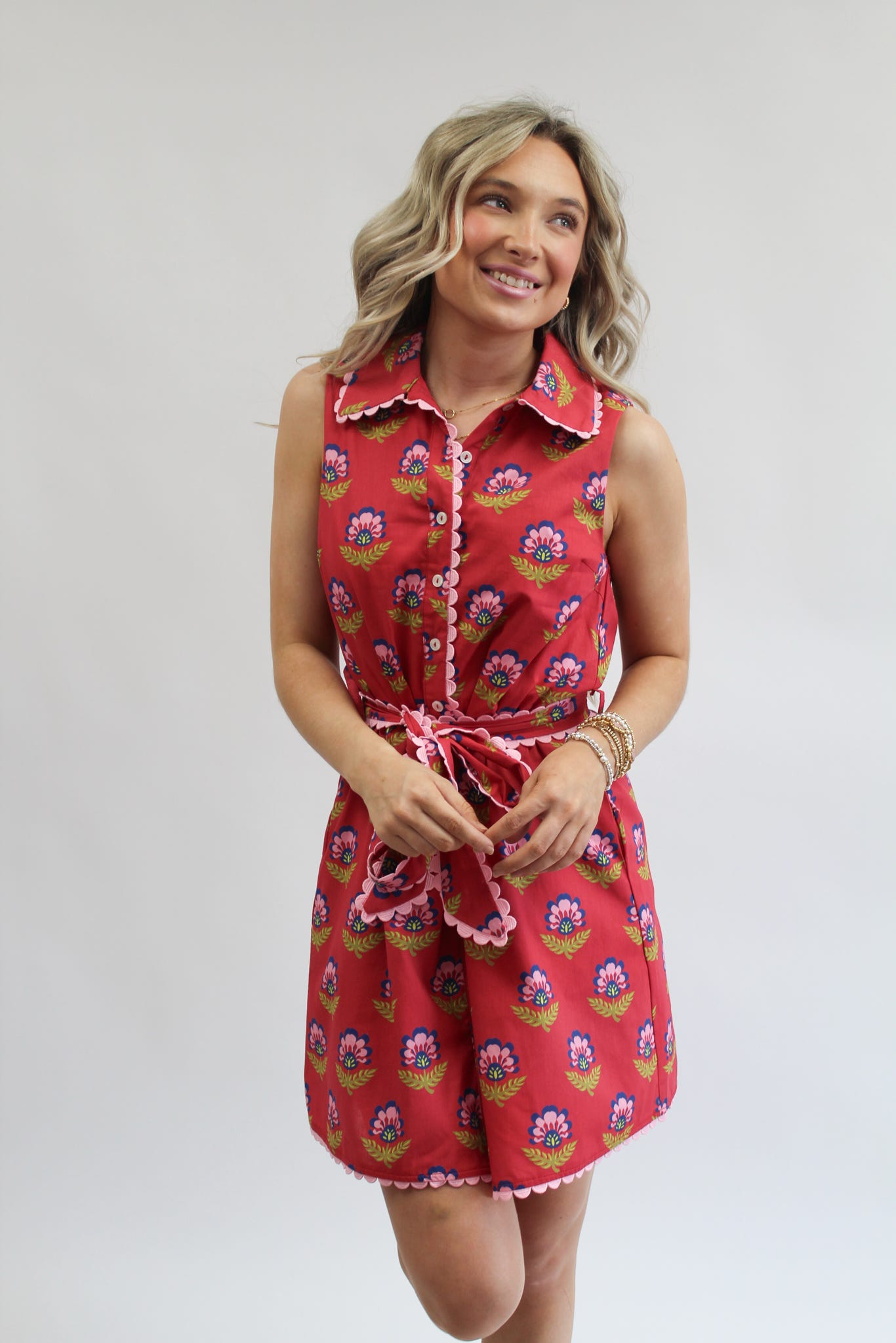 Falling for Florals Scalloped Mini Dress
