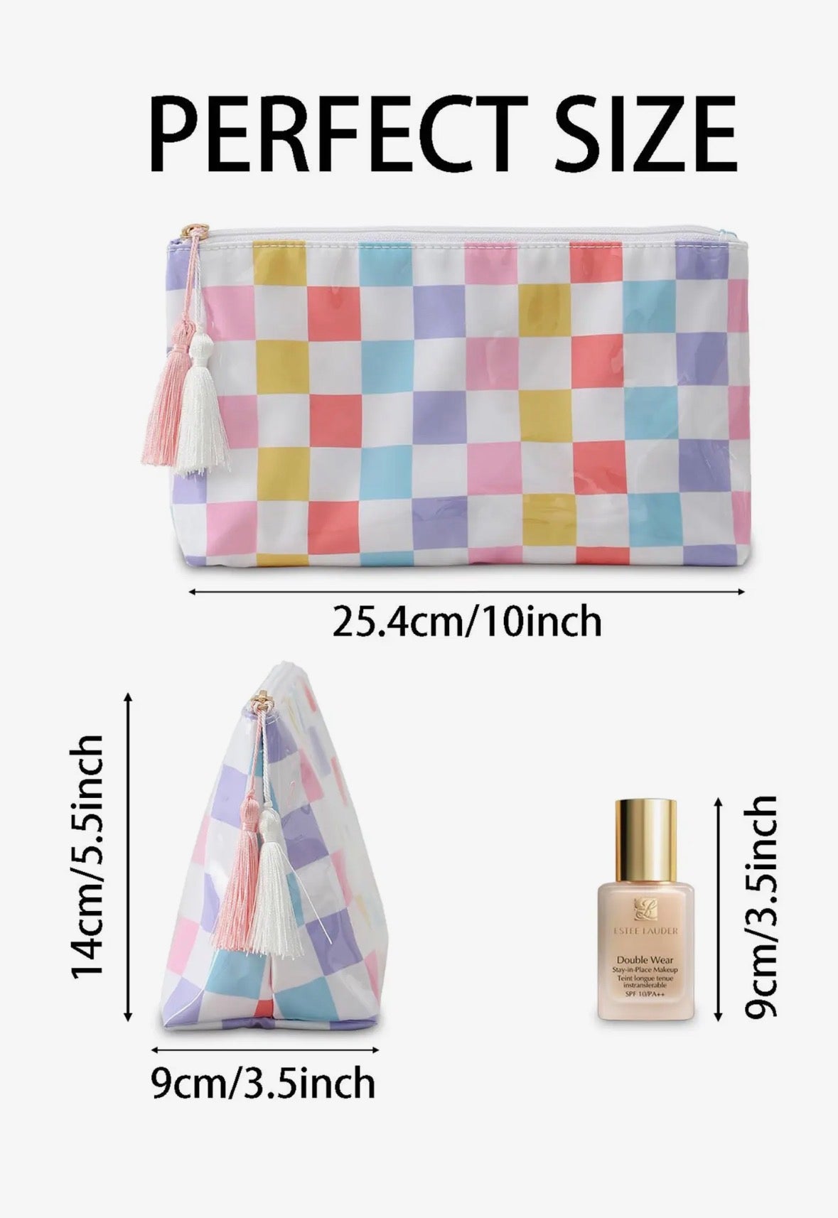 Striped Print Clear Makeup Bag
