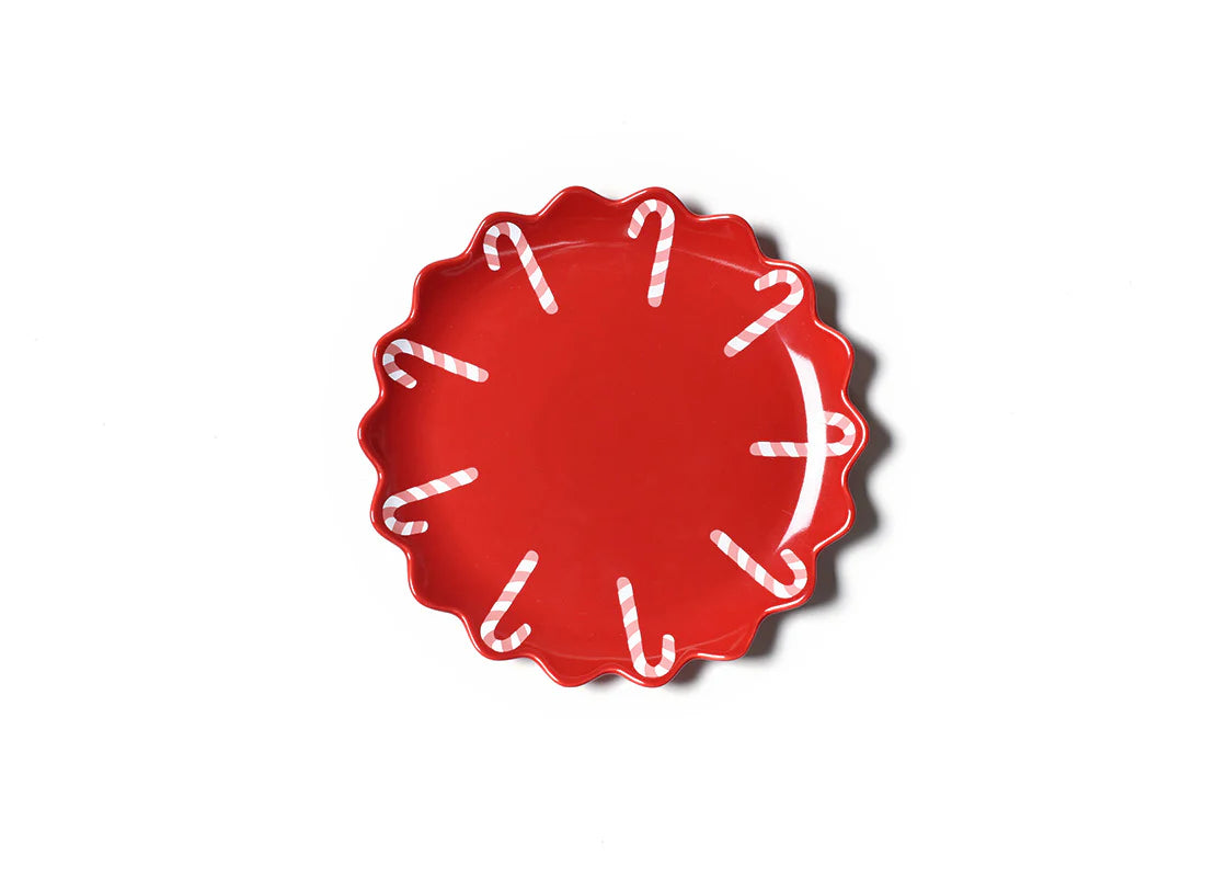 Candy Cane Scalloped 11" Dinner Plate