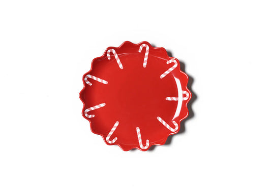Candy Cane Scalloped 11" Dinner Plate