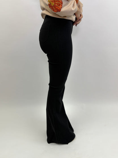 High Waisted Black Stretch Bell Bottoms