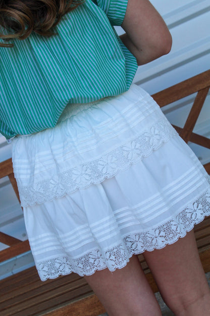 Love me Laceless (White) Skirt
