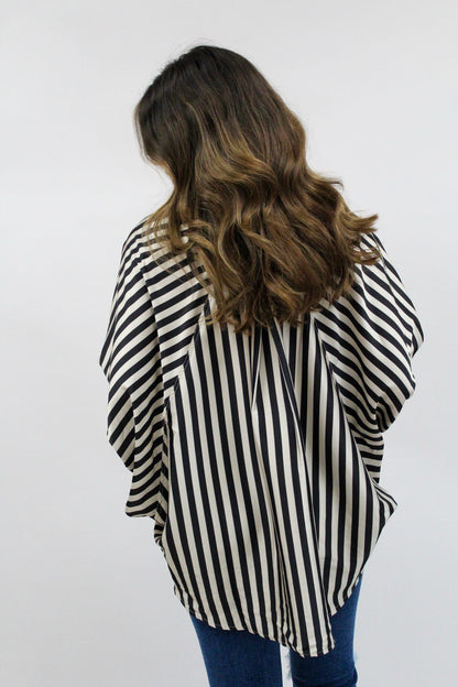 Smitten Stripe Top - Black