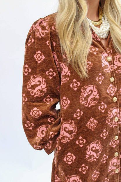 Gypsy Garden Dress- Brown