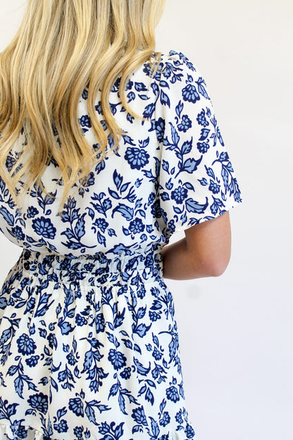 Tracey Mini Dress - Ivy Script Navy