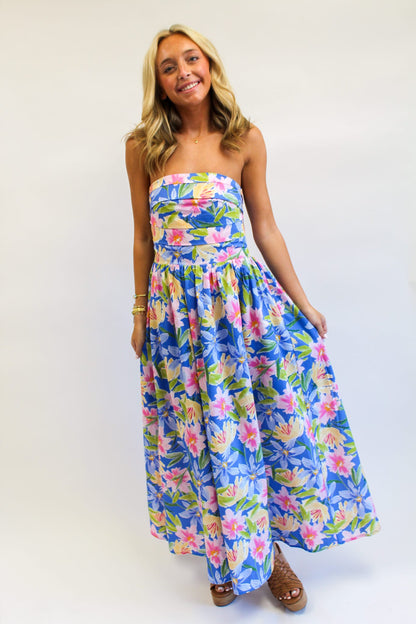 Sunset Petal Sky Maxi Dress