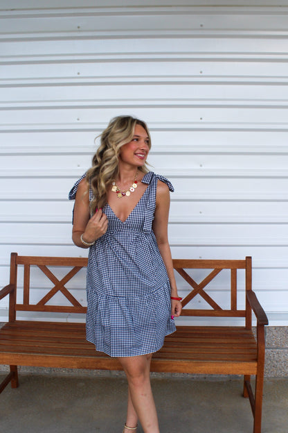 Tie It Sweet Gingham Mini Dress